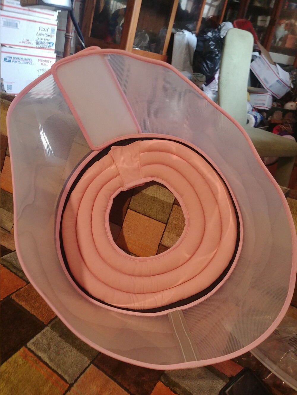 Dog Pink Mesh Collar Recovery Cone M